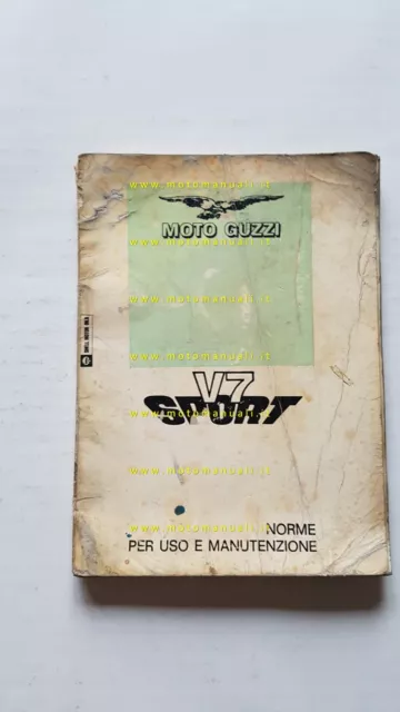 Moto Guzzi V7 Sport 1972 manuale uso libretto originale italiano owner's manual