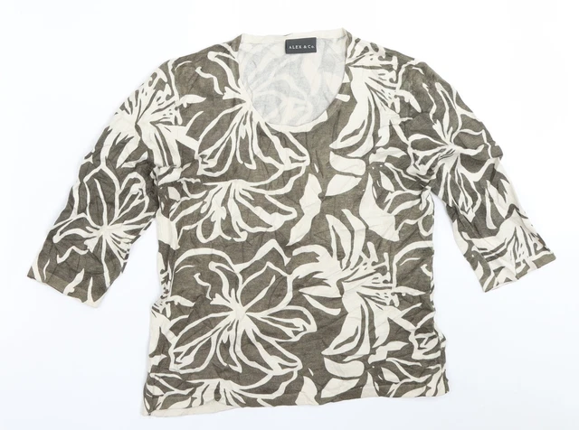 Alex & Co Damenpullover beige Rundhals Viskose Größe 14
