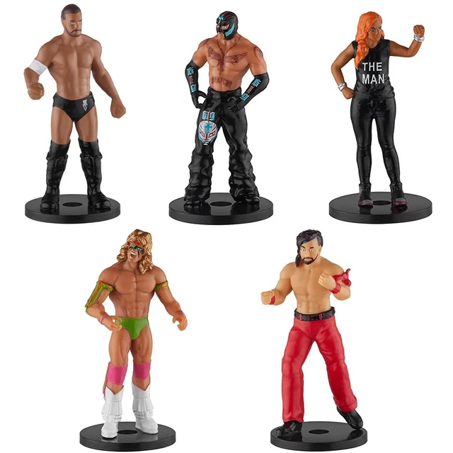 WWE Superstar Pencil Toppers 5pk Party Decor Wrestling Figures Mysterio Warrior