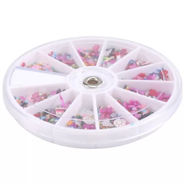 1200pcs Wheel Mixed 3D DIY Nails Glitter Shining Rhinestones Art Tips7674