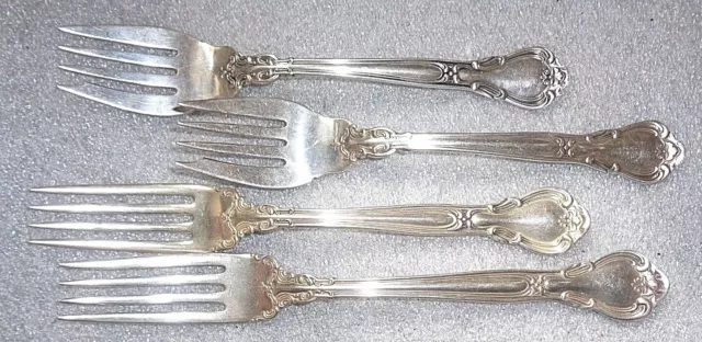 fine vintage  set 2 pair  Gorham sterling silver dinner and salad fork