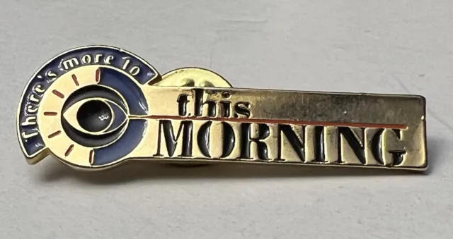CBS There’s More To This Morning Advertising Gold Tone Pinback Lapel Pin PB16F