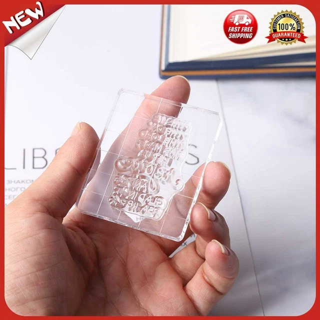 UK Acryl Stempelblock klar Stanzwerkzeug Set mit Gitterlinie Handwerk (5x6 cm)