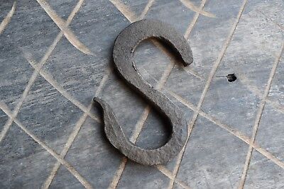 Vintage fireplace plant porch hook iron hand forged filing engraved decor