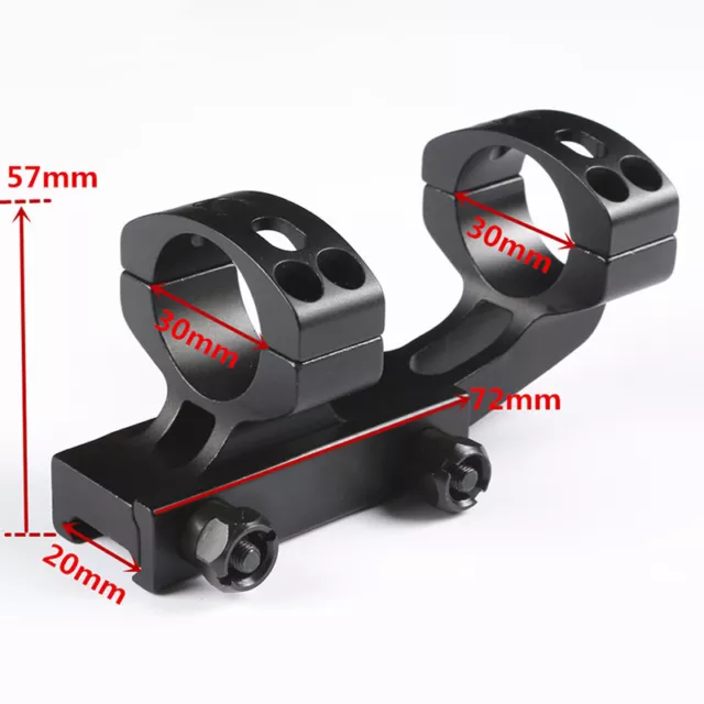 Tactical Heavy Duty Cantilever Dual Ring 30mm Scope Mount Adapter 20mm Rail