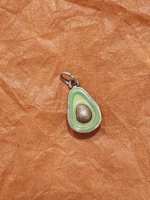 James Avery Bronze Enamel  Avocado Charm . Cut