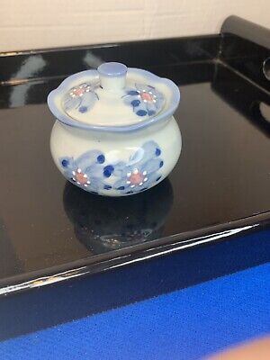 Ben Rickert Ceramic Trinket Dish With Lid Hand Painted Moriage Flower Bowl