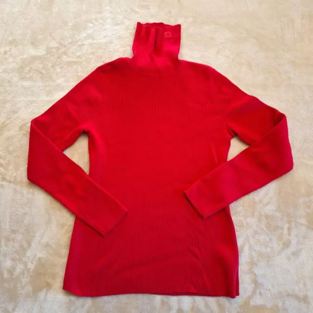 Lauren Ralph Lauren Sweater Adult Women's Large Red Cable Knit Turtleneck