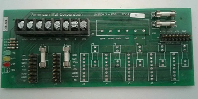 American MSI Corporation System 3 PDB Rev 4 Control Card (3323) F4 CP