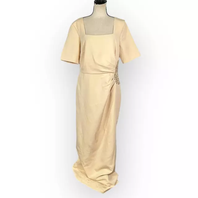 JS COLLECTIONS WOMEN'S Ashley Draped Column Gown 6, Champagne $284.00 ...