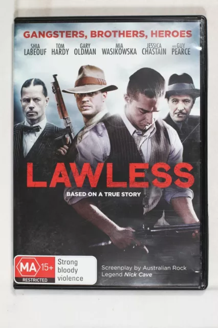 Lawless (DVD, 2013) Tom Hardy, Jessica Chastain Region 4 PAL  Preowned (D836