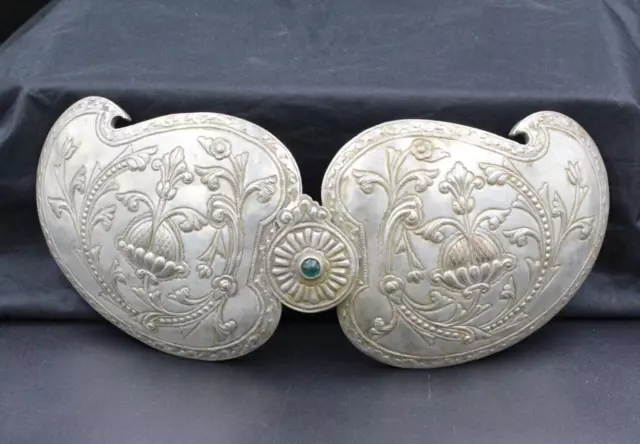 Beautiful Pair Ottoman Tribal Ethnic Belt Buckle, Ottoman Silver Costuming Belt-