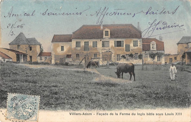 Cpa 95 Villiers Adam Facade De La Ferme Du Logis