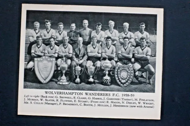 Wolverhampton  F.c.  Football Teams 1958-59 , Vg - Ex Cond , Fleetway