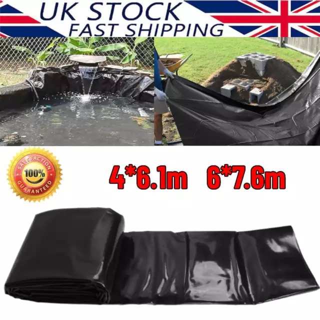 Pond Liner 200gsm Thickness Flexible Rubber PVC Pool Landscaping Black Durable