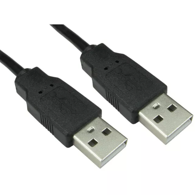 1m USB Cable Male To Male A to A Plug Shielded High Speed 2.0 28awg Lead Black 2