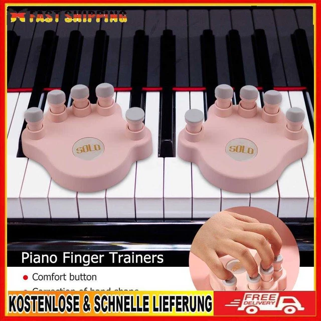 1 Pair Piano Finger Trainers Hand Strength Exerciser for Beginner (Pink)