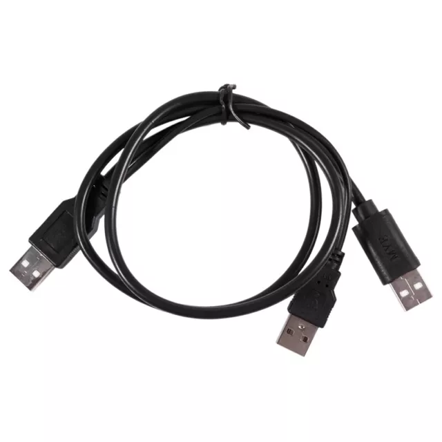 2X(USB 2.0 Typ A Stecker auf USB A Stecker Y-Splitter-Kabel-Schnur Schwarz T1C6)
