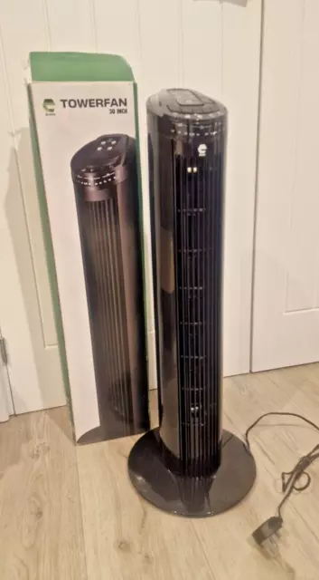 30 Inch Econo Towerfan Remote Control, In Black Gloss