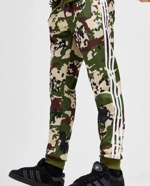 Adidas Originals Sst Uomo Pantaloni Tuta IN Verde Mimetico Stock Limitato