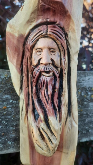 Wood Spirit Carving In Red Cedar