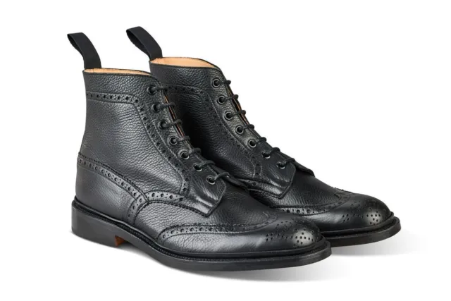 TRICKERS STOW, BLACK Muflone Brogue Boots, UK:8, EU:42, RRP:585! £345. ...