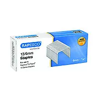 Rapesco S13060Z3 13/6mm Galvanised Staples, Box of 5000