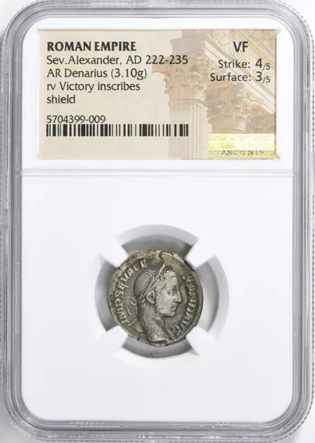 Severus Alexander, AD 222-235 Roman AR Denarius NGC VF