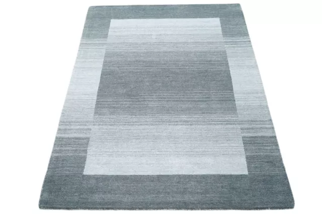 Beige Gris 160x230 CM Tapis 100% Laine Tapis D'Orient Touffeté à la Main HT187