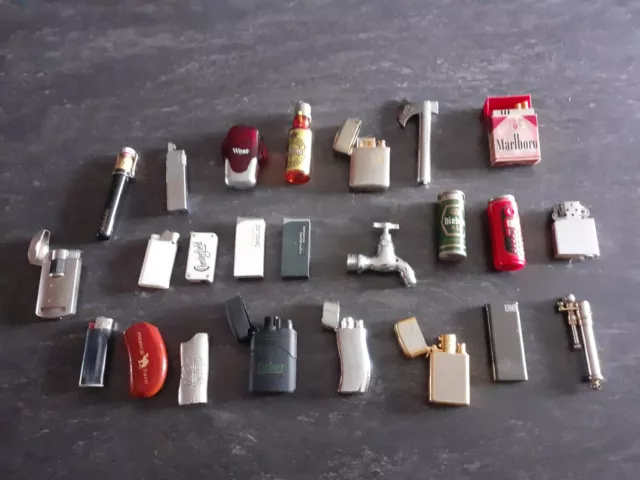 24 x Feuerzeuge aus Sammlung, Alt Gasfeuerzeug Konvolut Sammler