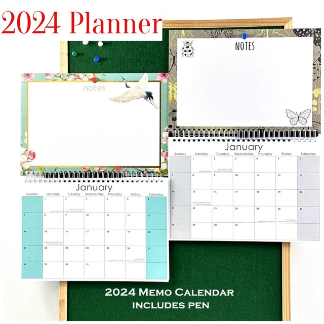2024 DESK WALL Calendars Office Home New Year Planner Easy Glance Notes