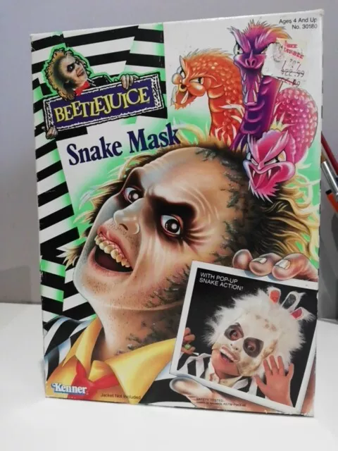 Beetlejuice Vintage Boxed Snake Mask-Factory Sealed Never Opened-Great Condition