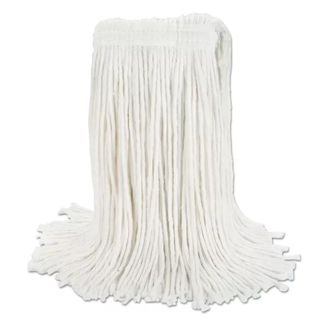 Boardwalk Banded Rayon Cut-End Mop Heads White 24 oz 1 1/4" Headband 12/Carton