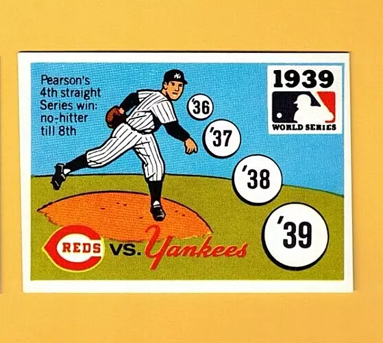 1971 Fleer R.G. LAUGHLIN WORLD SERIES 1939 Yankees v. Reds #37 Black Back EXMT