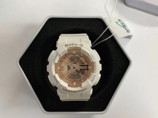 120 CASIO BABY G SHOCK 5338 BA 110 WHITE ROSE GOLD Watch NEW BATTERY EUR 76 79 PicClick FR