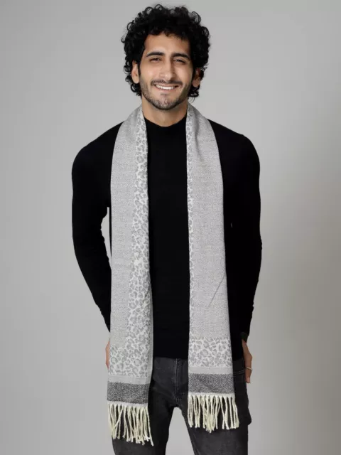 Men Soft Pashmina Leopard Cashmere Wrap Long Scarf Neck Winter Warmer Shawl