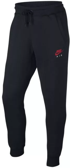 NIKE AIR JOGGERS Sweatpants Fleece Bottoms Pants Tracksuit Mens Gym Black  Red £29.99 - PicClick UK