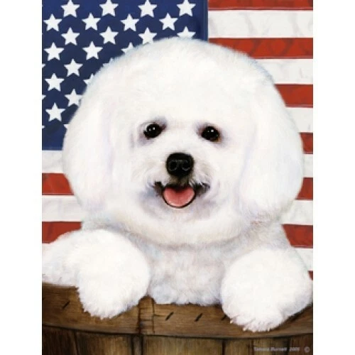Patriotic (D2) Garden Flag - Bichon Frise Pup 322501