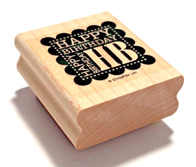 STAMPIN UP HAPPY Birthday HB Wood Mounted Rubber Stamp (Used) $7.43 ...