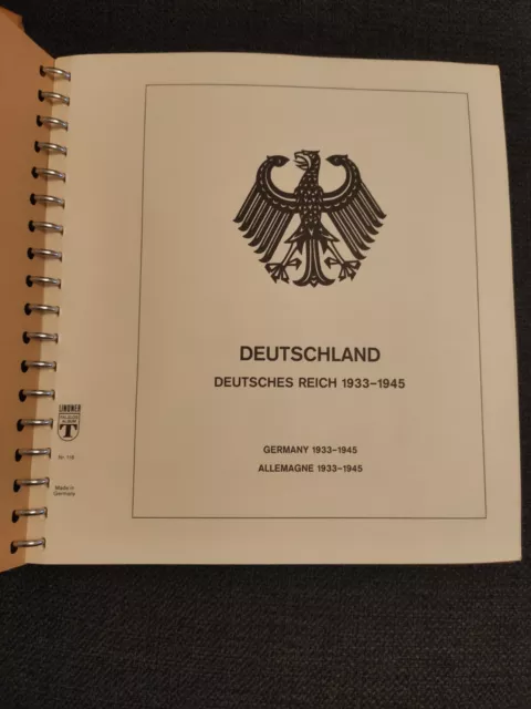 Lindner T Vordruckalbum braun Falzlos 116 Deutsches Reich 1933-1945 gebraucht