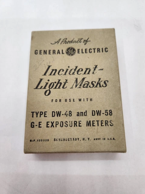 General Electric Incident Light Masks for GE Exposure Meters DW-48 & DW-58