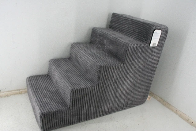 Best Pet Supplies ST230T-L Grey Lateral Five Step Pet Stairs Foam Design