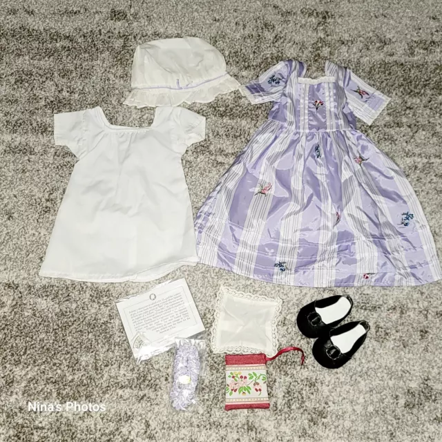 American Girl Doll Felicity Meet Purple Dress Outfit Retired Travel Lavender