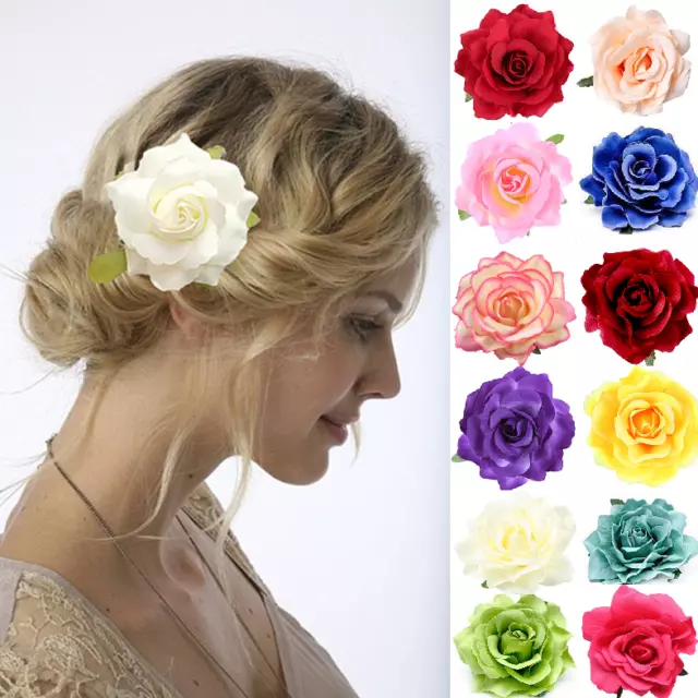 Molletta Rosa Spilla Fiore Fermacapelli Clip Accessorio per Capelli Molti Colori