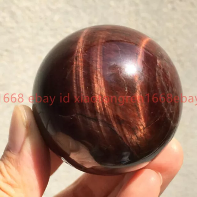 1pc Natural Red Tiger's Eye Ball Quartz Crystal Sphere Reiki Healing 40mm+