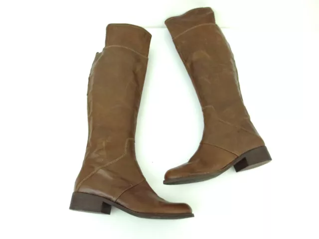 Nine West Over The Knee Women's Boots Size 8.5 M Brown Leather Bootie [B3]