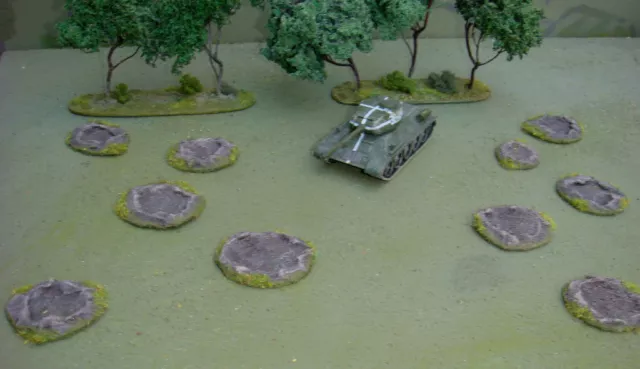 WARGAMES 10 shell craters  15mm 20mm Flames of War WW2 Handmade by FAT FRANK