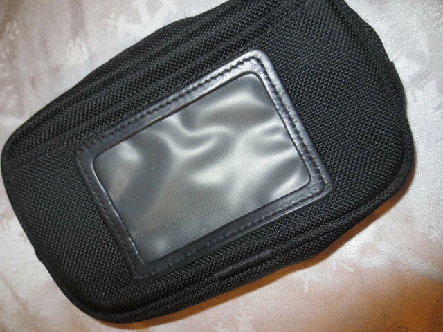 *USED 1X* TUMI Black Ballistic Nylon TRAVEL Toiletry Cosmetic Bag CASE Window ID