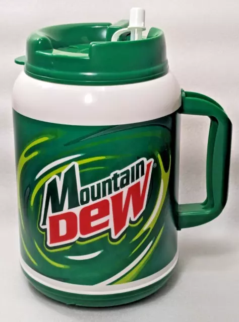 Mountain Dew Whirley 64 oz Travel Mug HUGE Insulated Drinking Cup Truckers