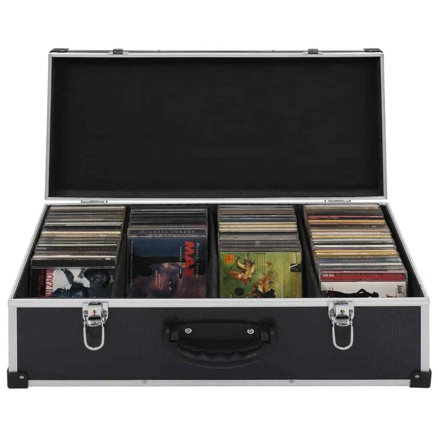 CD STORAGE CASE Organiser Holder for up to 80 CDs Lockable Hard Box ...